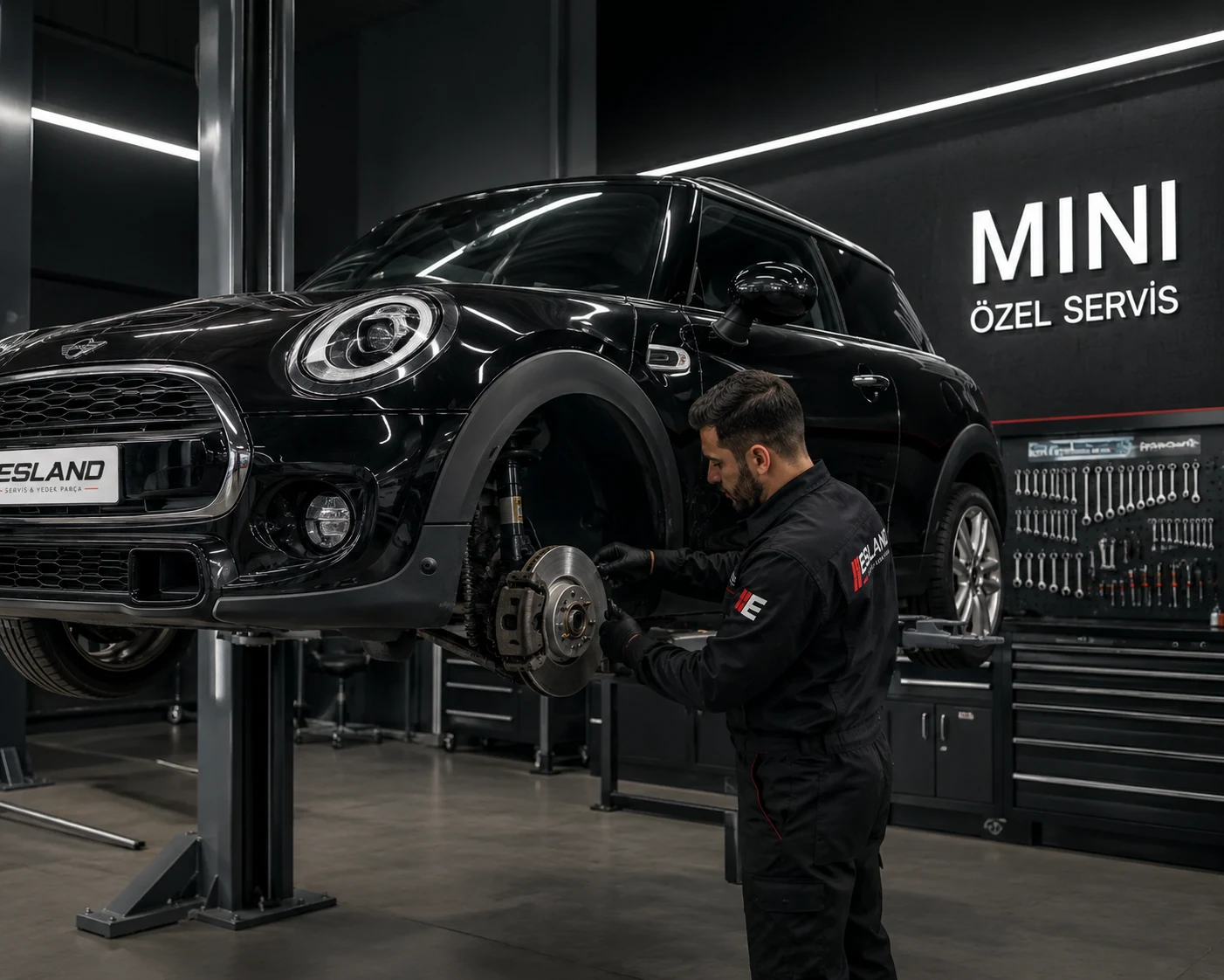 MINI servis ve teknik kontrol sürecini temsil eden Esland görseli